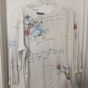 Travel top with 3/4 length sleeves, size XL